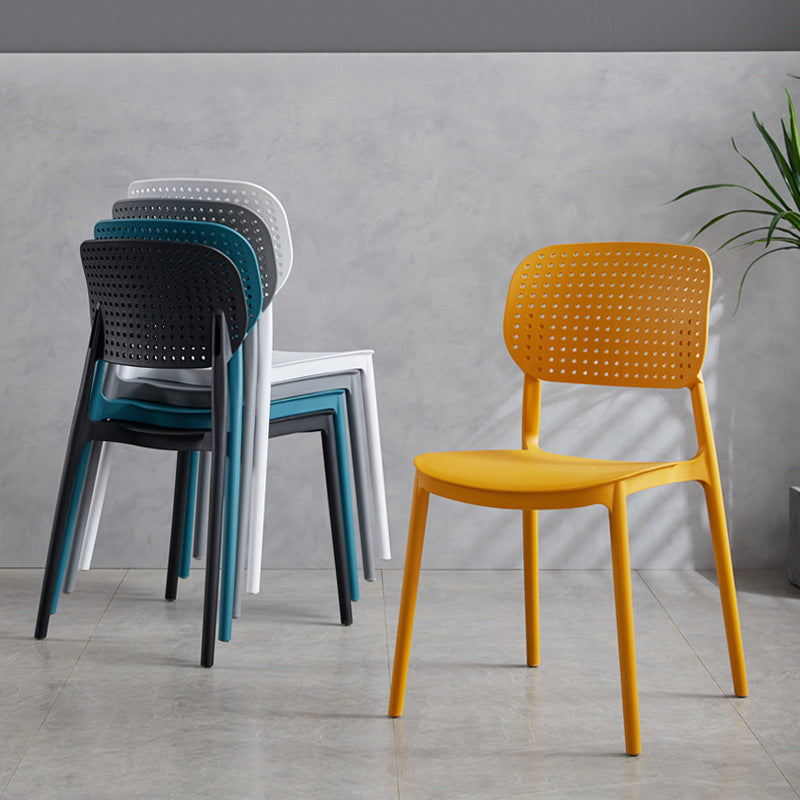 Modern Home Kitchen Chair Open Back Plastic Dining Side Chair