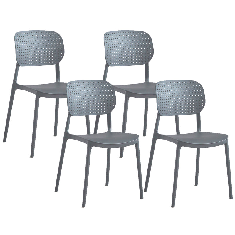 Modern Home Kitchen Chair Open Back Plastic Dining Side Chair