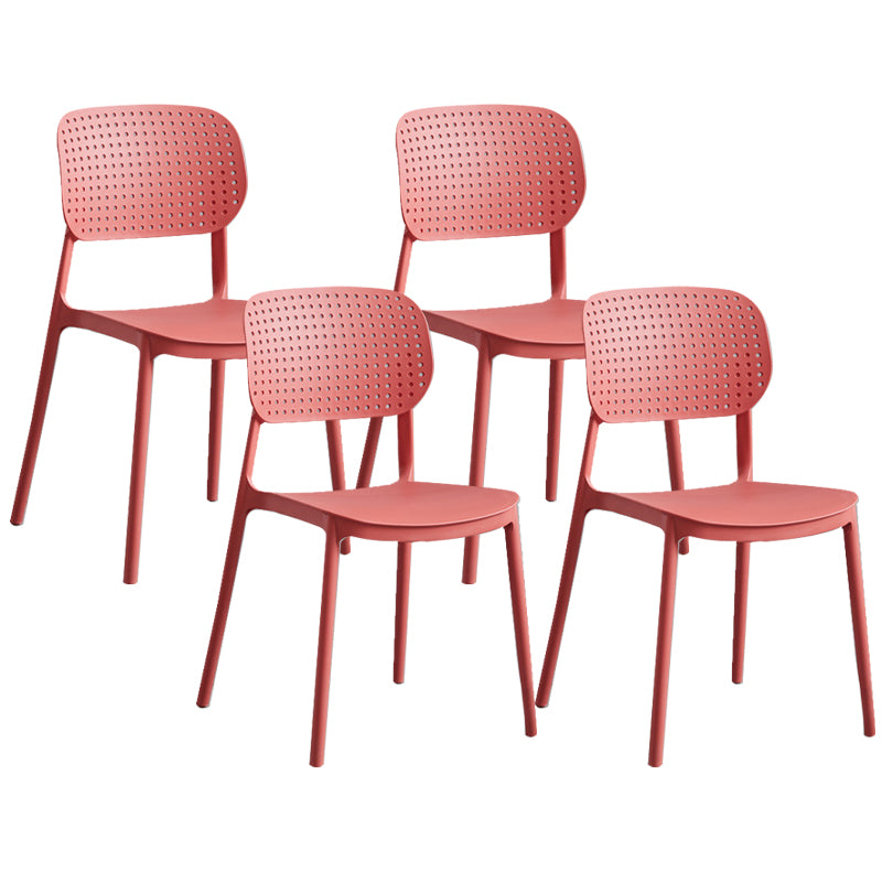 Modern Home Kitchen Chair Open Back Plastic Dining Side Chair