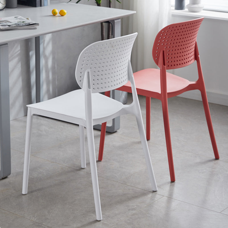 Modern Home Kitchen Chair Open Back Plastic Dining Side Chair