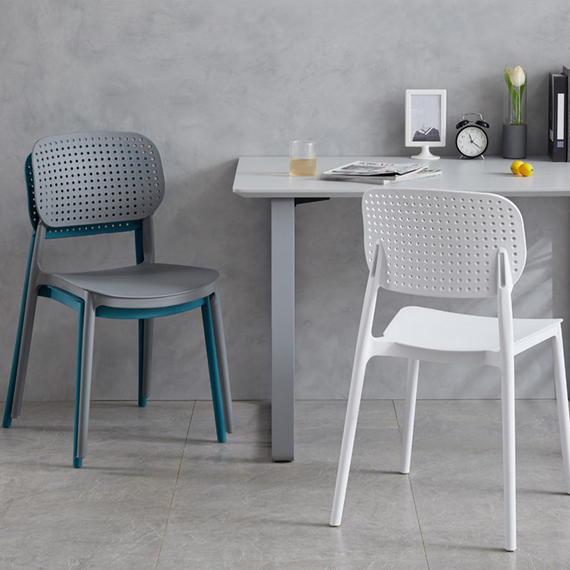 Modern Home Kitchen Chair Open Back Plastic Dining Side Chair