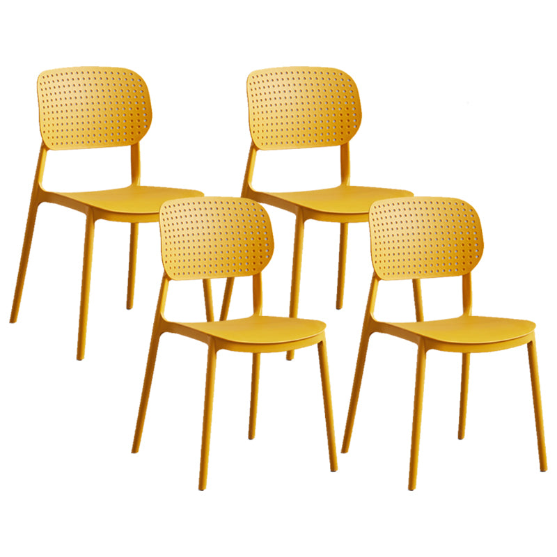 Modern Home Kitchen Chair Open Back Plastic Dining Side Chair