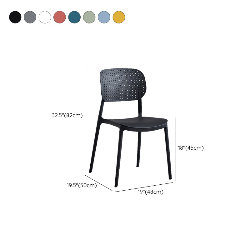 Modern Home Kitchen Chair Open Back Plastic Dining Side Chair