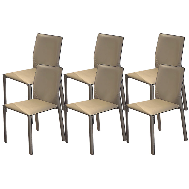 Home Dining Room Side Chair Faux Leather Armless Dining Chairs