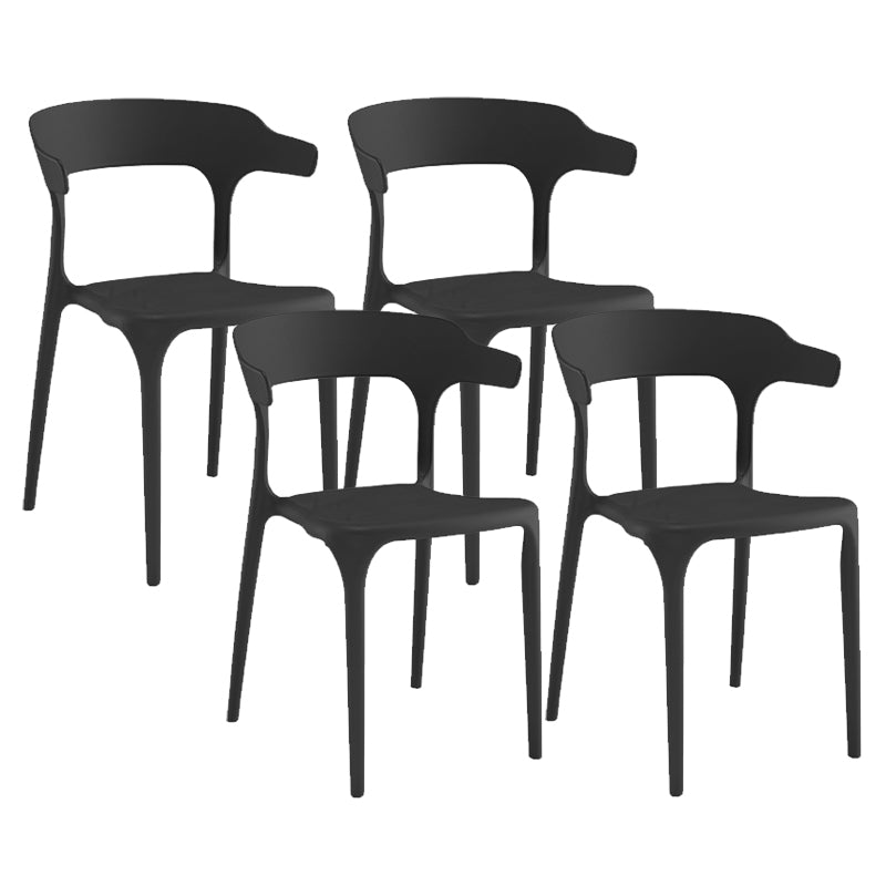 Modern Indoor-Outdoor Chair Open Back Plastic Dining Side Chair
