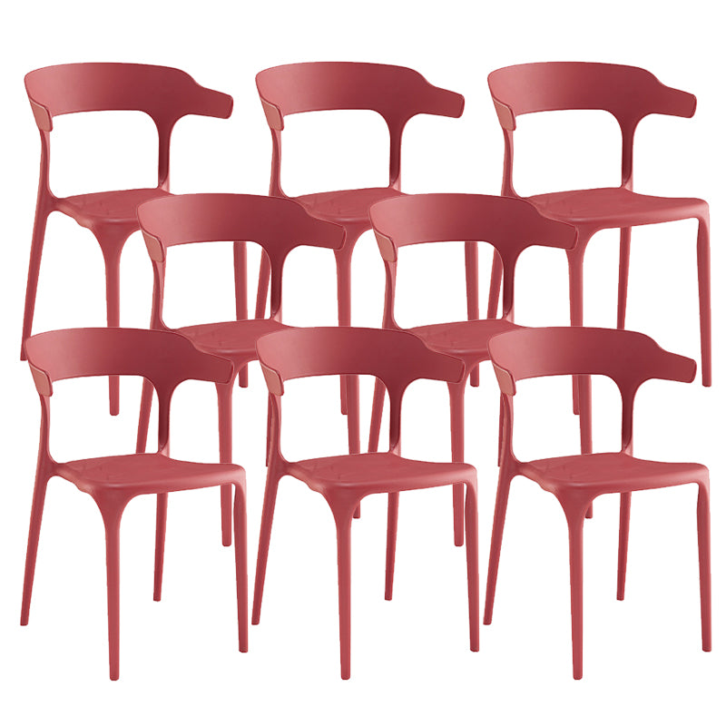 Modern Indoor-Outdoor Chair Open Back Plastic Dining Side Chair