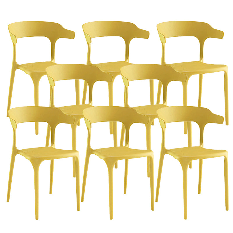 Modern Indoor-Outdoor Chair Open Back Plastic Dining Side Chair
