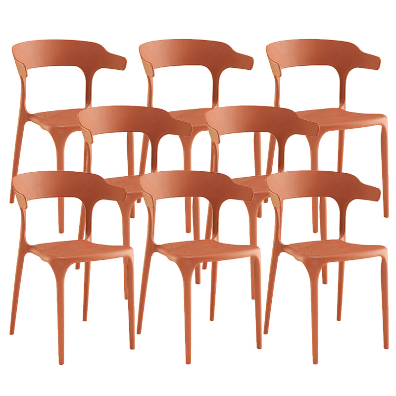 Modern Indoor-Outdoor Chair Open Back Plastic Dining Side Chair