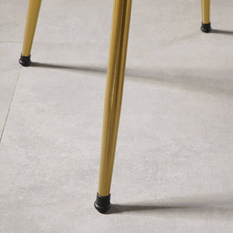 Glam Style Side Chair Armless Solid Back Dining Chair for Dining Room