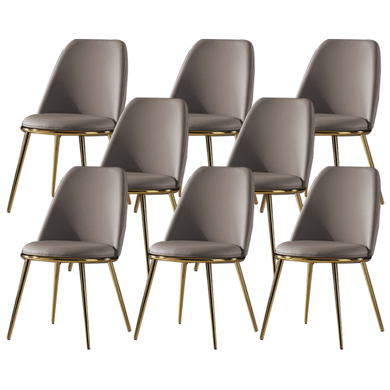 Glam Style Side Chair Armless Solid Back Dining Chair for Dining Room