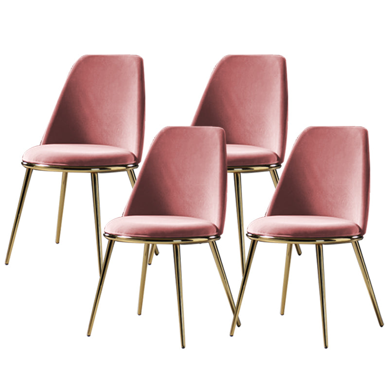 Glam Style Side Chair Armless Solid Back Dining Chair for Dining Room