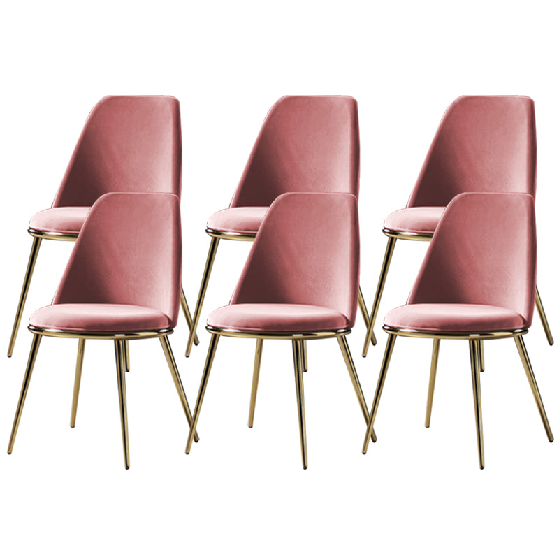 Glam Style Side Chair Armless Solid Back Dining Chair for Dining Room