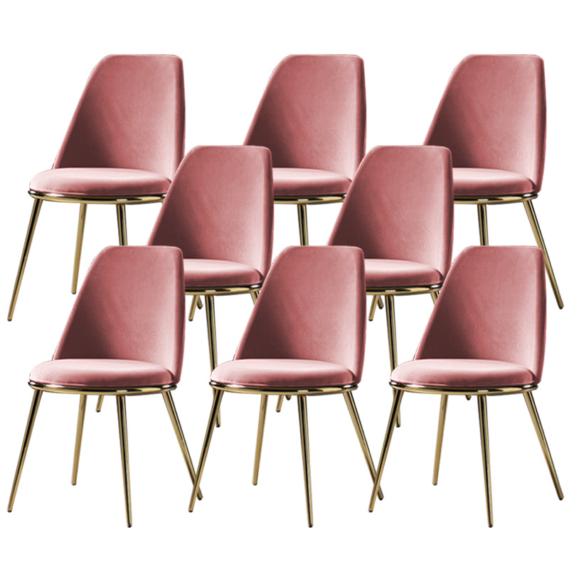 Glam Style Side Chair Armless Solid Back Dining Chair for Dining Room