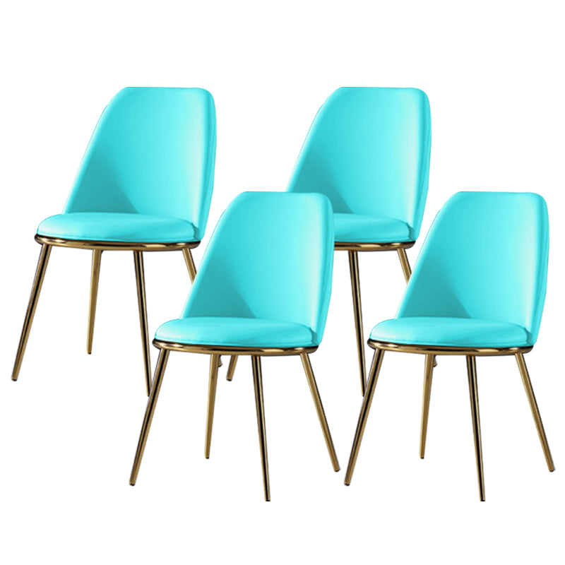 Glam Style Side Chair Armless Solid Back Dining Chair for Dining Room