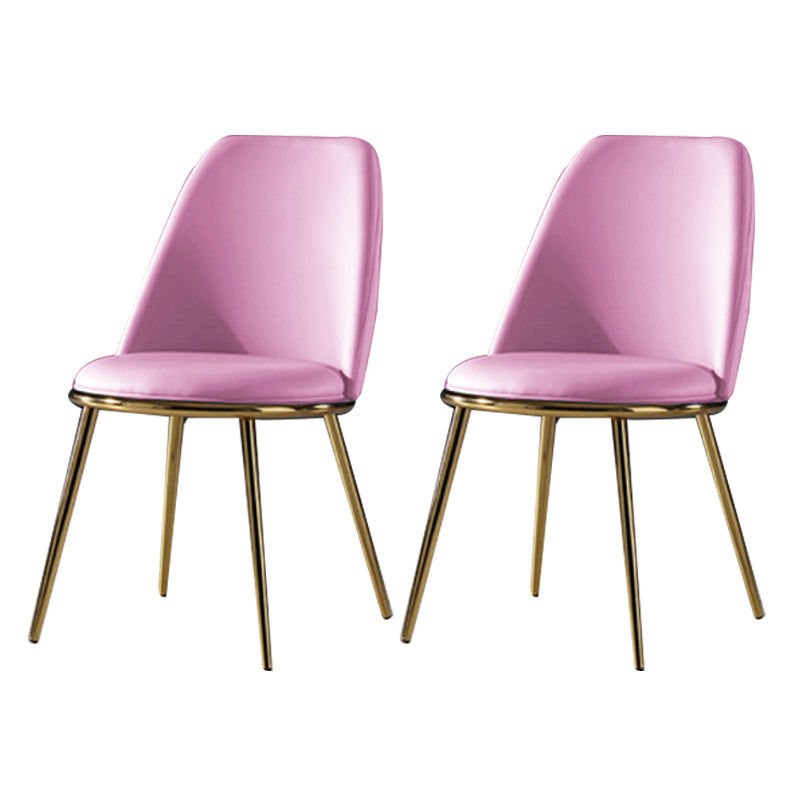 Glam Style Side Chair Armless Solid Back Dining Chair for Dining Room