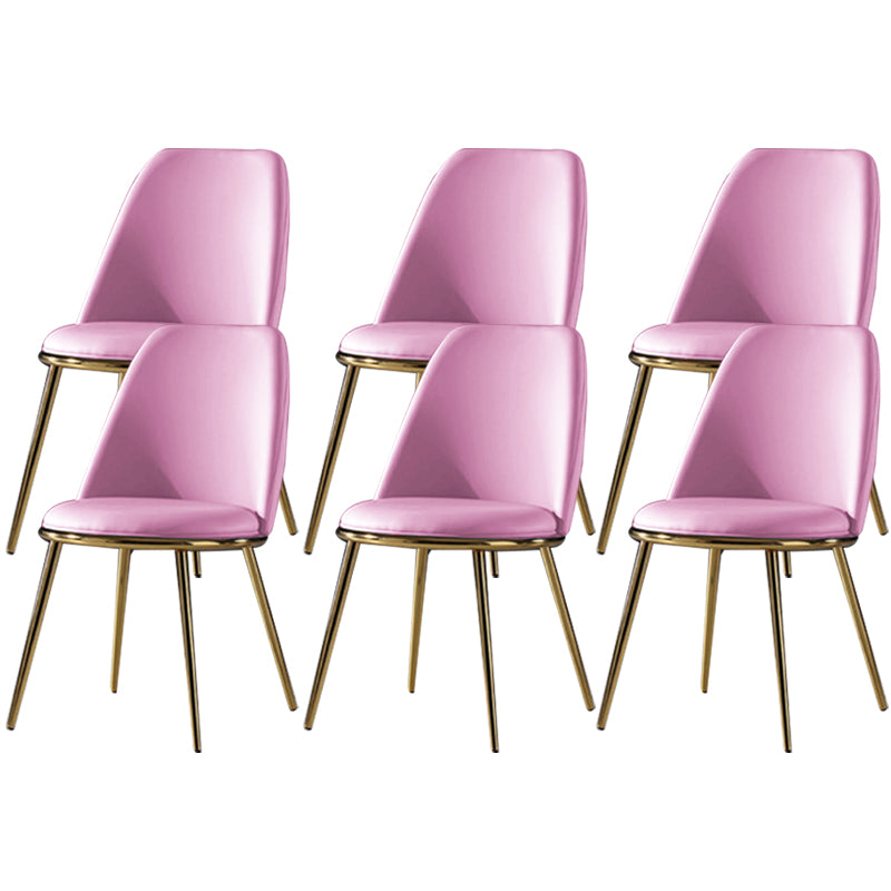 Glam Style Side Chair Armless Solid Back Dining Chair for Dining Room