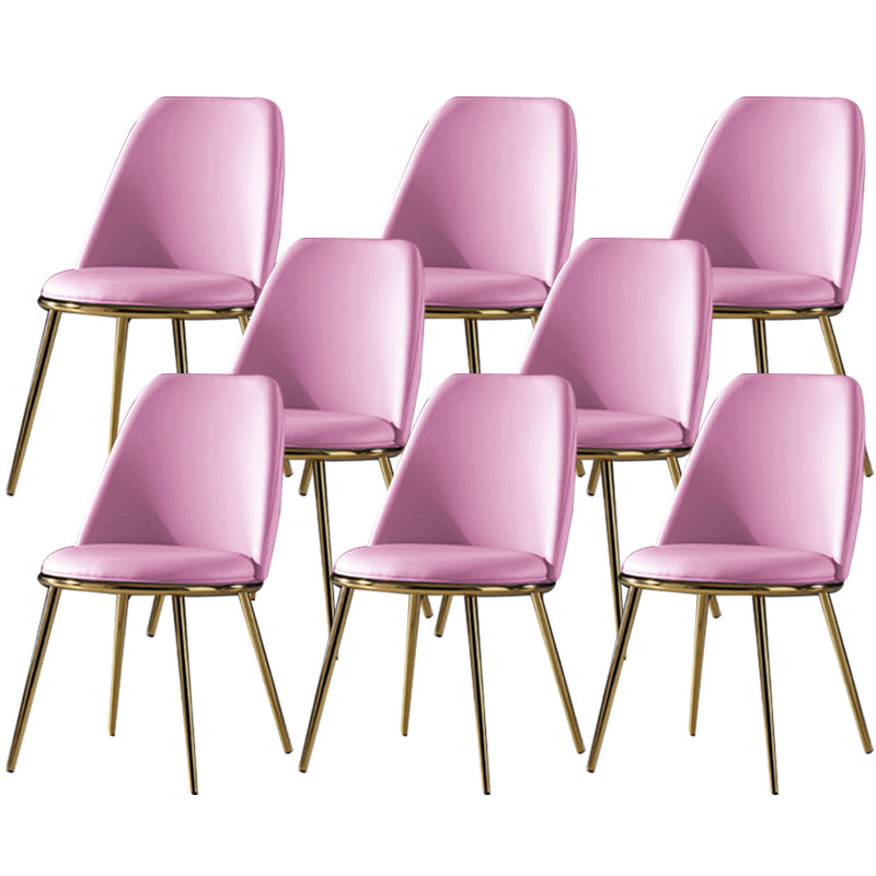 Glam Style Side Chair Armless Solid Back Dining Chair for Dining Room