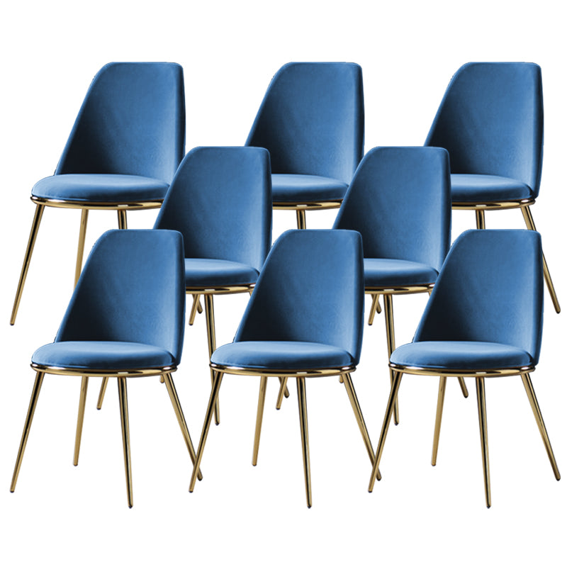 Glam Style Side Chair Armless Solid Back Dining Chair for Dining Room