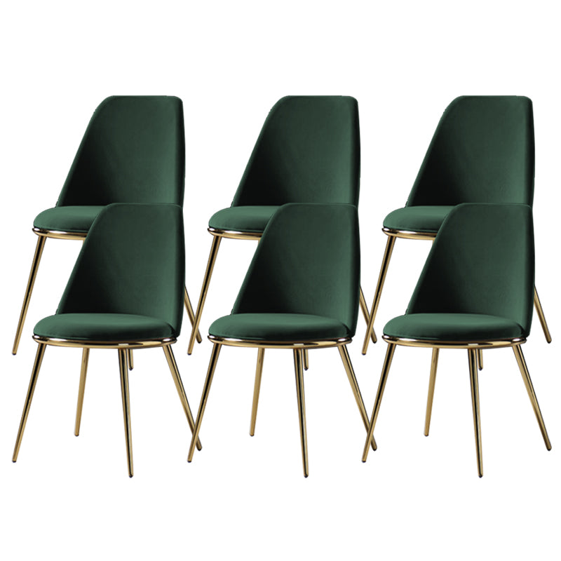 Glam Style Side Chair Armless Solid Back Dining Chair for Dining Room