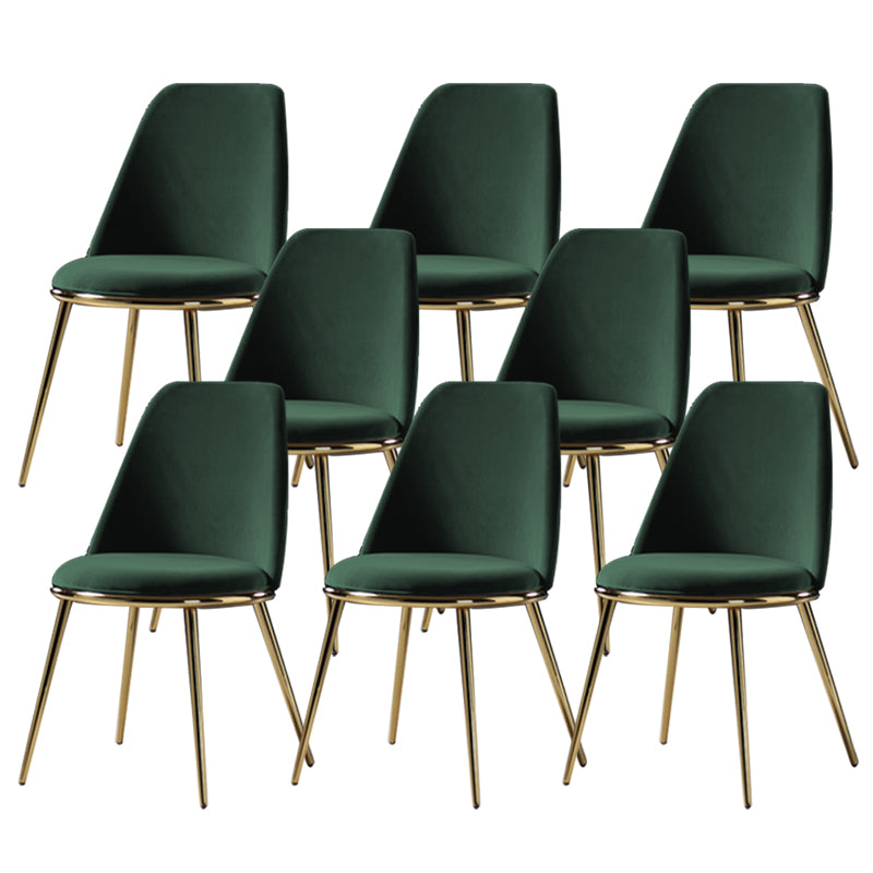 Glam Style Side Chair Armless Solid Back Dining Chair for Dining Room