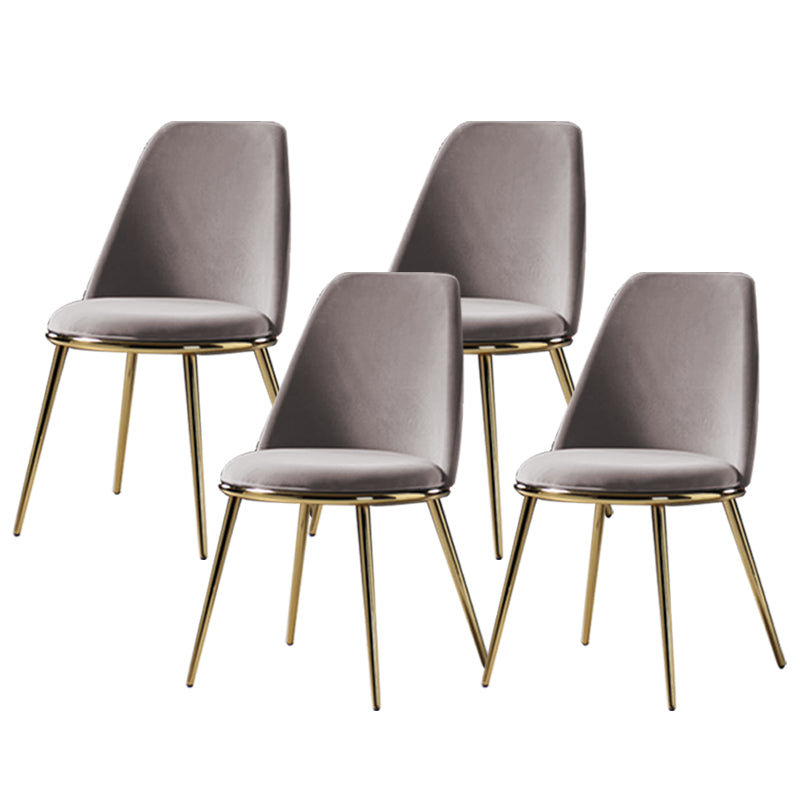 Glam Style Side Chair Armless Solid Back Dining Chair for Dining Room