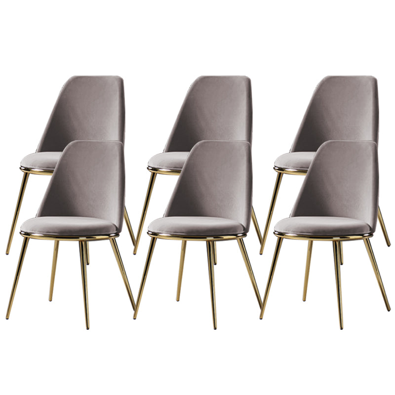 Glam Style Side Chair Armless Solid Back Dining Chair for Dining Room