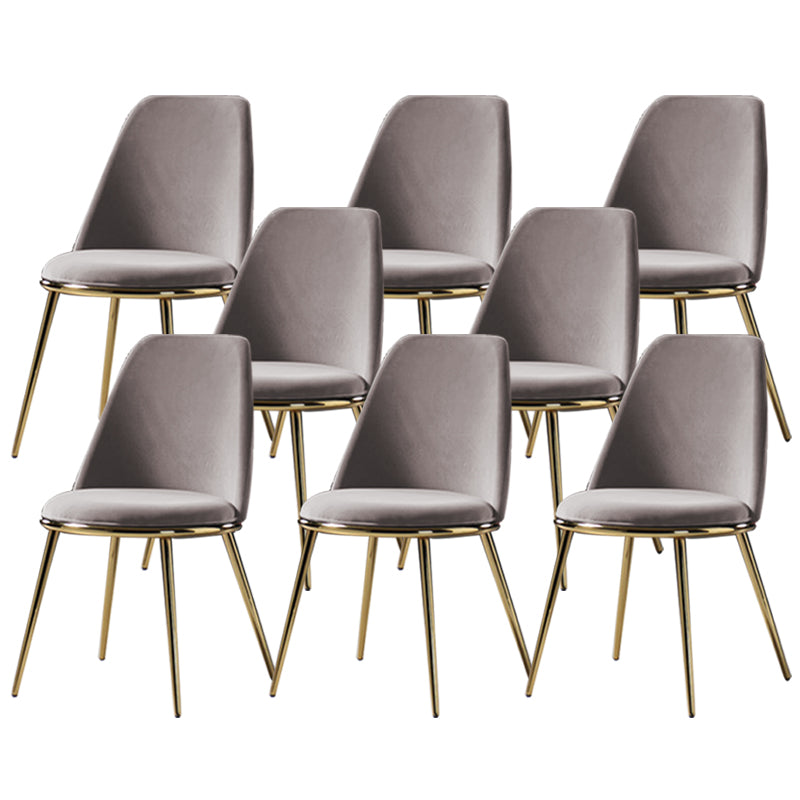 Glam Style Side Chair Armless Solid Back Dining Chair for Dining Room