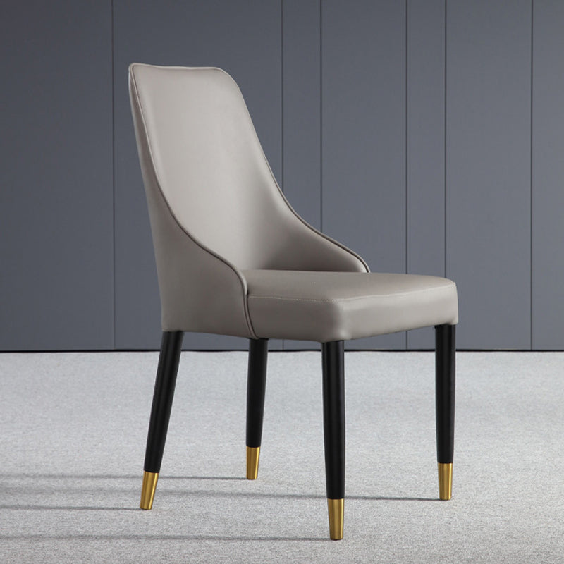 Glam Style Parsons Side Chair Leather Dining Chair for Dining Room