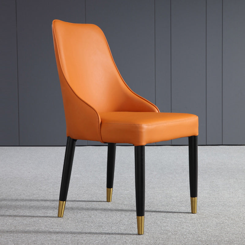 Glam Style Parsons Side Chair Leather Dining Chair for Dining Room