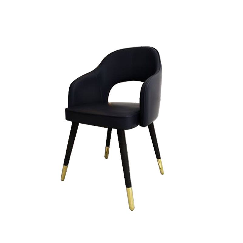Glam Style Side Chair Open Back Leather Indoor Dining Chair for Home