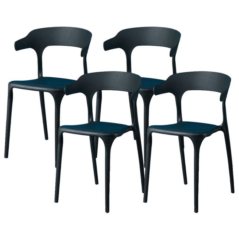 Contemporary Dining Chairs Open Back Plastic Armless Side Chair