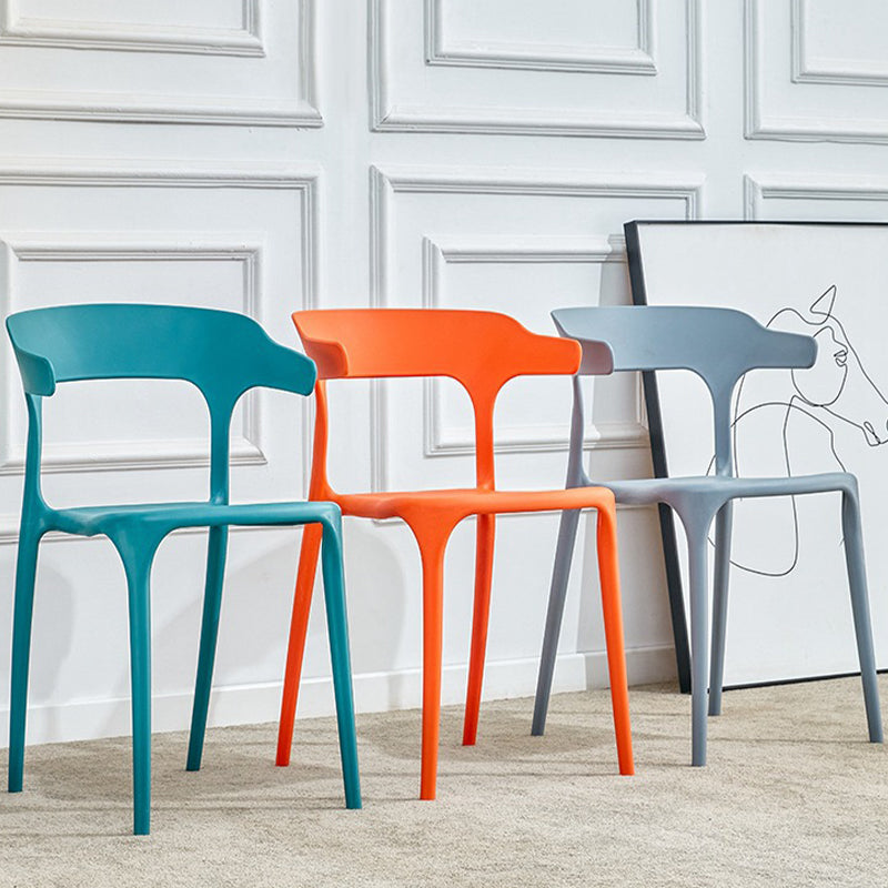Contemporary Dining Chairs Open Back Plastic Armless Side Chair