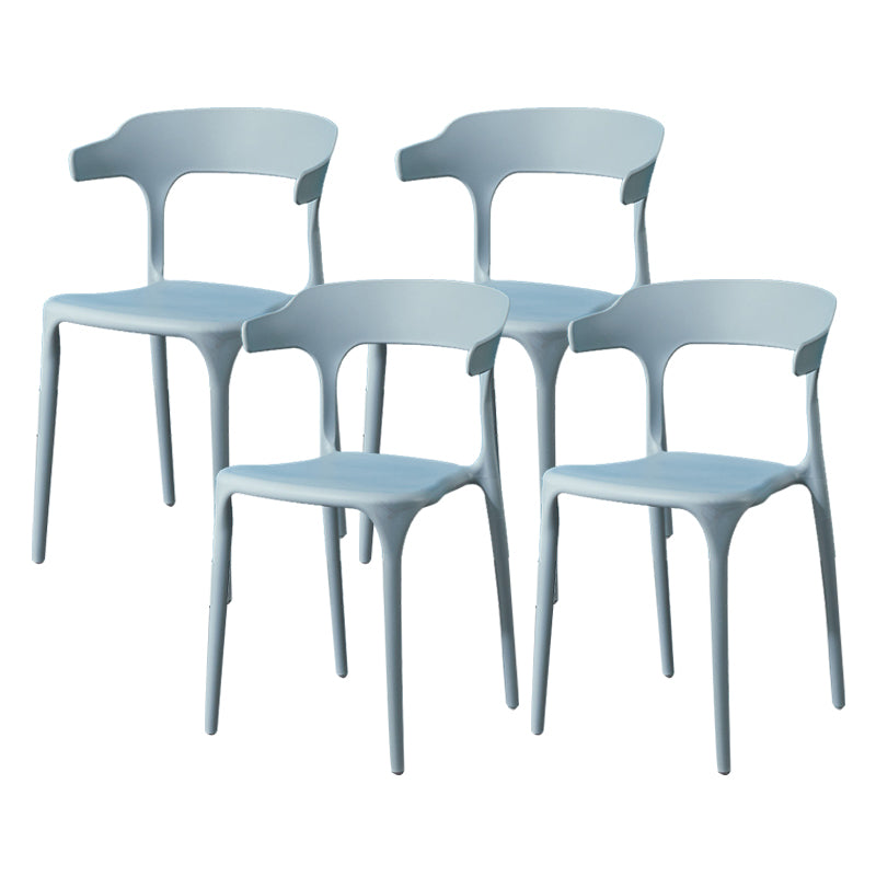 Contemporary Dining Chairs Open Back Plastic Armless Side Chair
