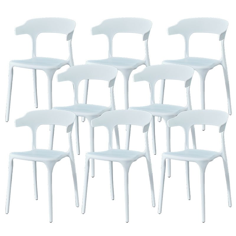 Contemporary Dining Chairs Open Back Plastic Armless Side Chair