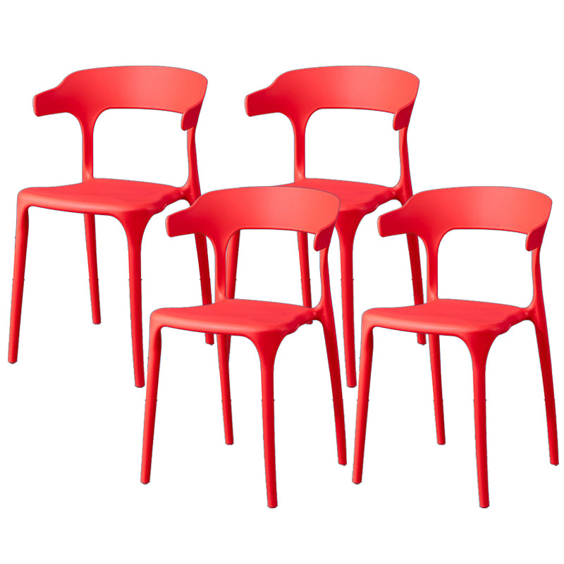 Contemporary Dining Chairs Open Back Plastic Armless Side Chair