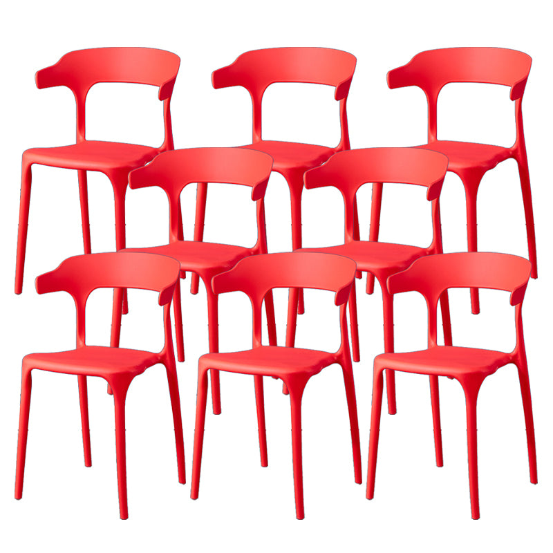 Contemporary Dining Chairs Open Back Plastic Armless Side Chair