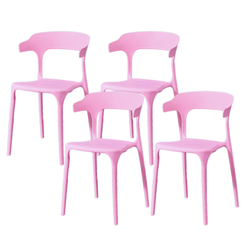 Contemporary Dining Chairs Open Back Plastic Armless Side Chair