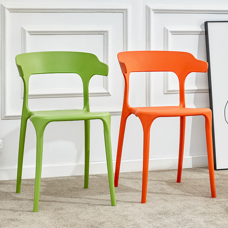 Contemporary Dining Chairs Open Back Plastic Armless Side Chair