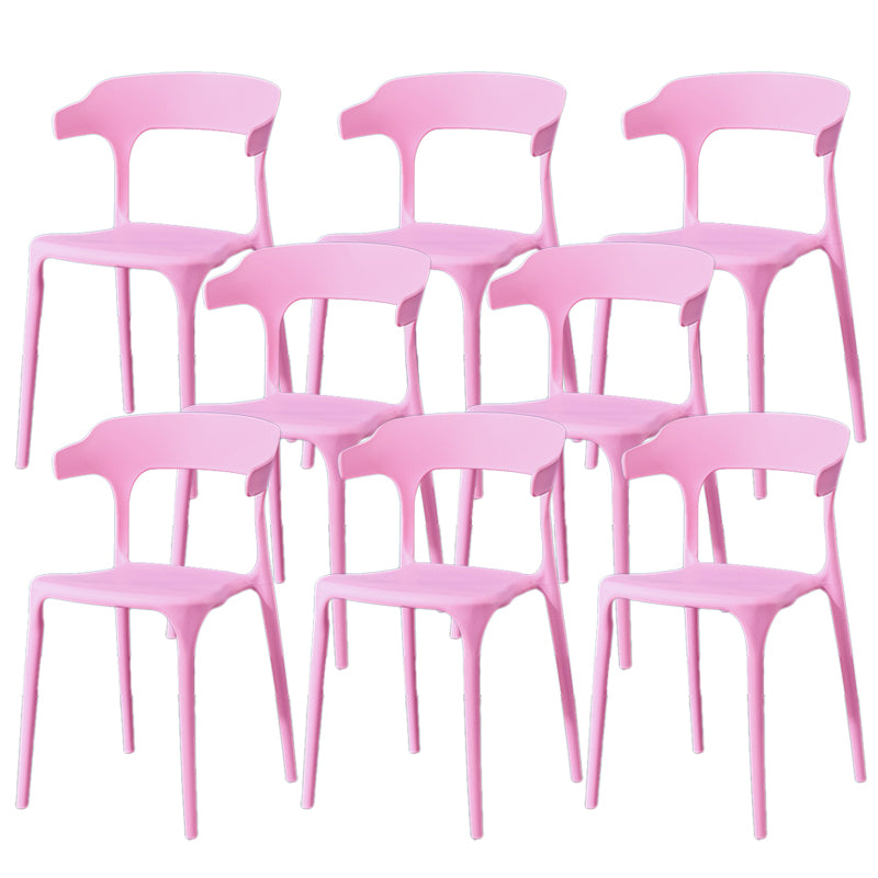 Contemporary Dining Chairs Open Back Plastic Armless Side Chair