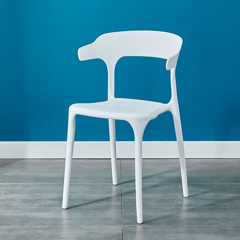 Contemporary Dining Chairs Open Back Plastic Armless Side Chair