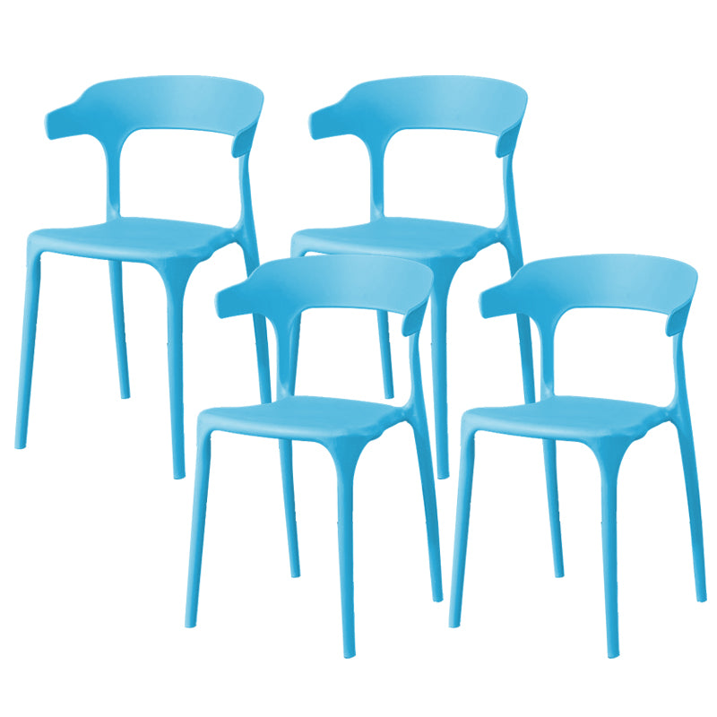 Contemporary Dining Chairs Open Back Plastic Armless Side Chair