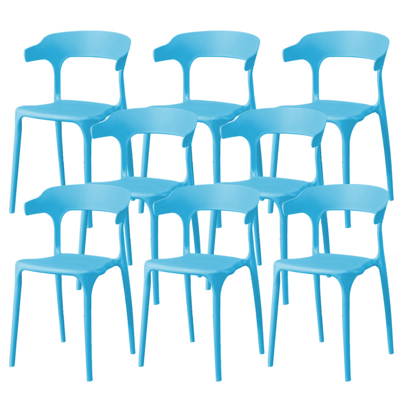 Contemporary Dining Chairs Open Back Plastic Armless Side Chair