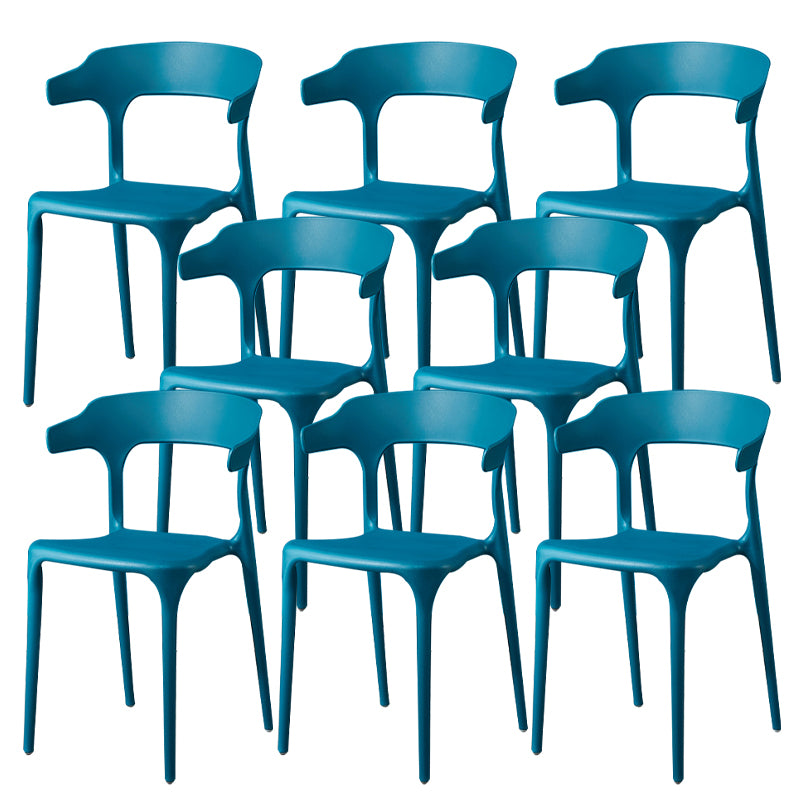 Contemporary Dining Chairs Open Back Plastic Armless Side Chair