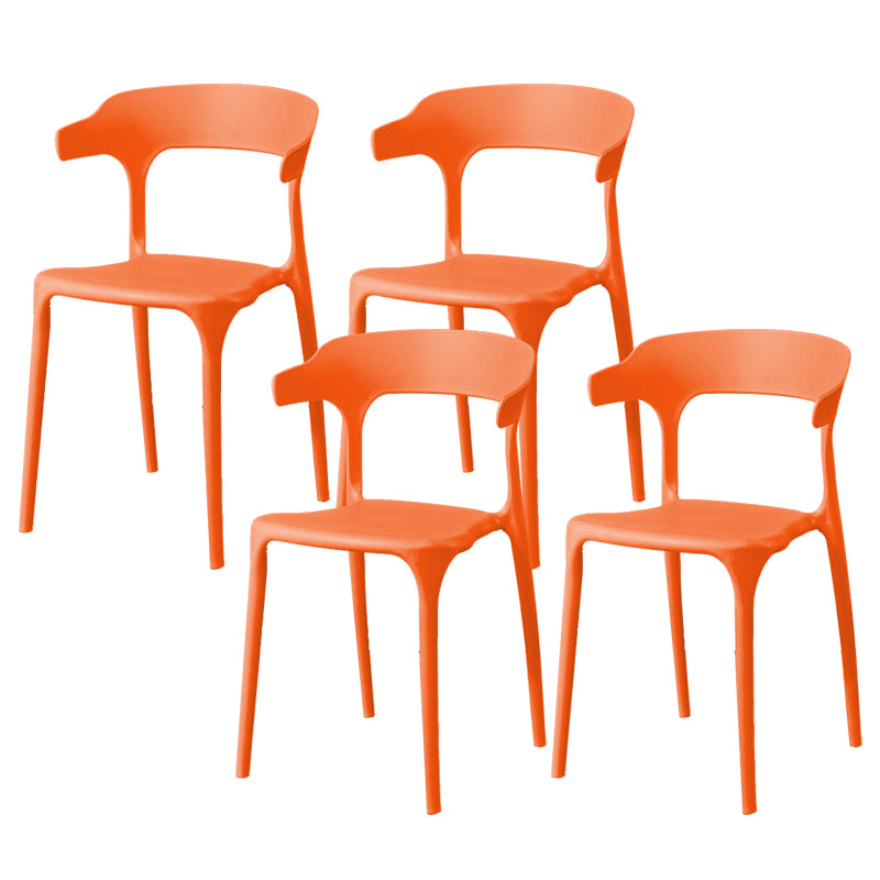 Contemporary Dining Chairs Open Back Plastic Armless Side Chair