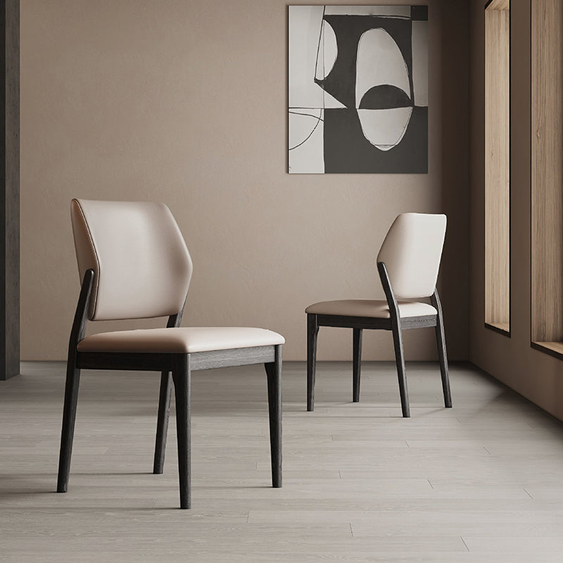 Home Kitchen Dining Side Chair Solid Wood Leg Open Back Chair