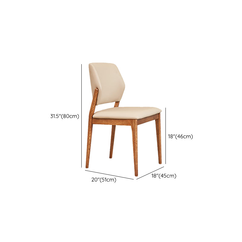 Home Kitchen Dining Side Chair Solid Wood Leg Open Back Chair