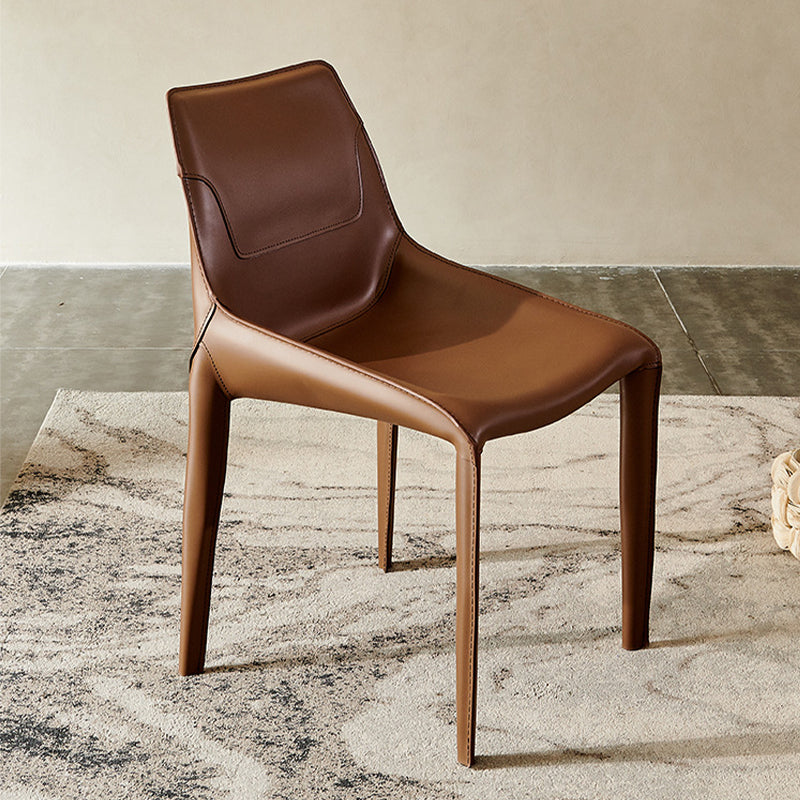 Contemporary Faux Leather Dining Chairs Indoor-Outdoor Parsons Chair