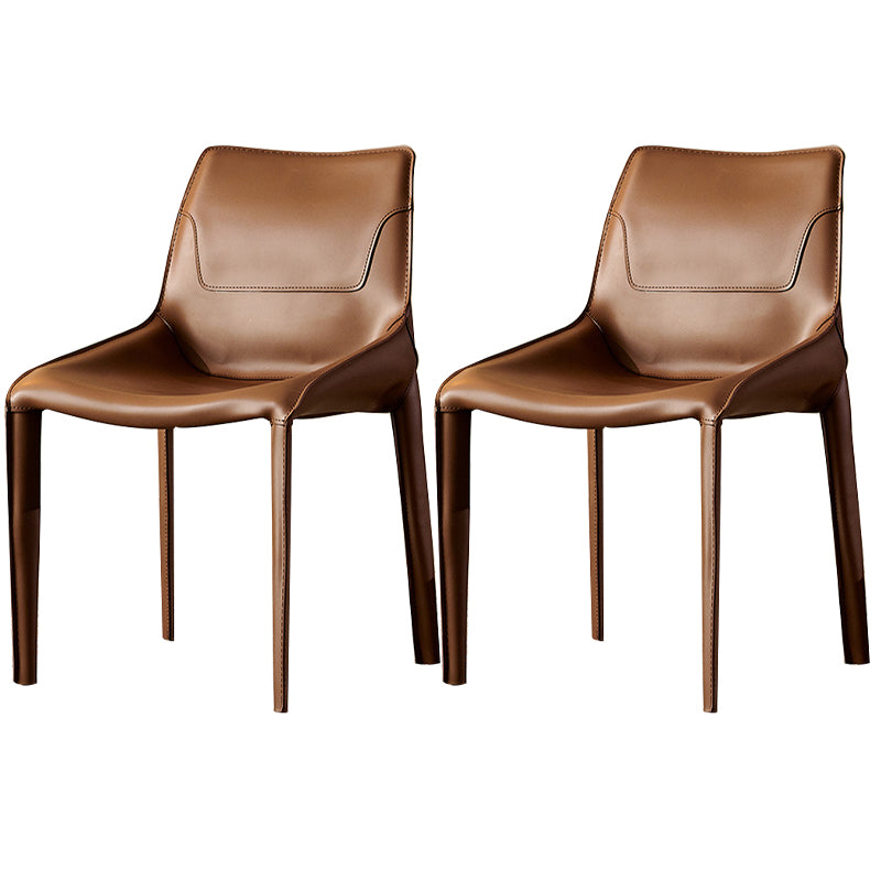 Contemporary Faux Leather Dining Chairs Indoor-Outdoor Parsons Chair