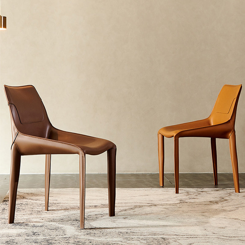 Contemporary Faux Leather Dining Chairs Indoor-Outdoor Parsons Chair