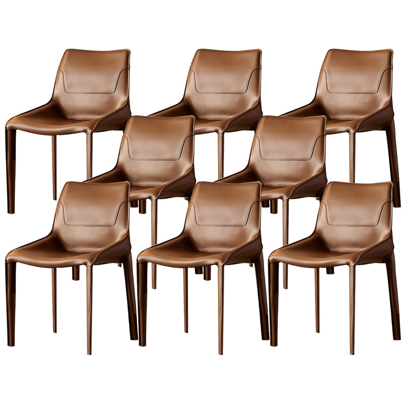 Contemporary Faux Leather Dining Chairs Indoor-Outdoor Parsons Chair
